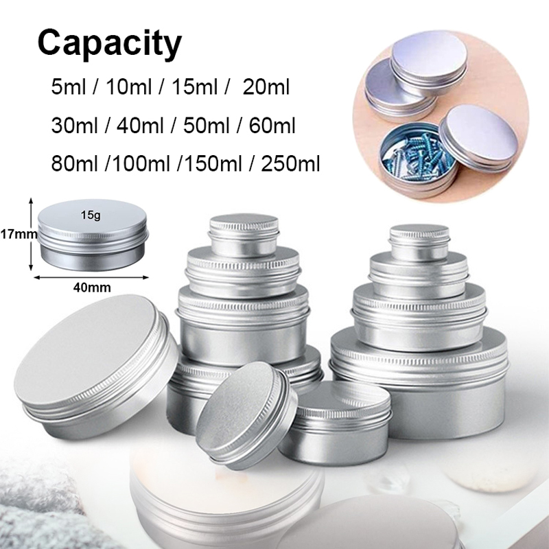 Tin Container Lid - 1/5/10pcs 5-250ml Empty Silver Aluminum Tins